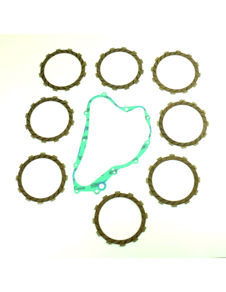 Kit disques embrayage garnis + Joint de couvercle embrayage ATHENA - SUZUKI 125 RM 1992-2001