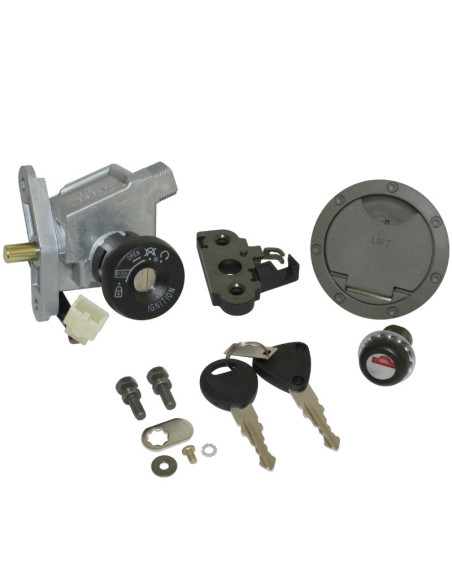 Contacteur à clé MBK 50 Nitro / Yamaha 50 Aerox 2003-2012 (avec serrure de selle et bouchon d'essence - éco)