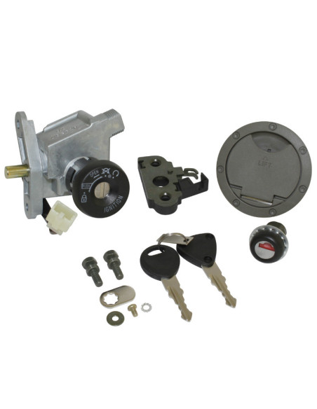 Contacteur à clé MBK 50 Nitro / Yamaha 50 Aerox 1997-2002 (avec serrure de selle et bouchon d'essence - éco)