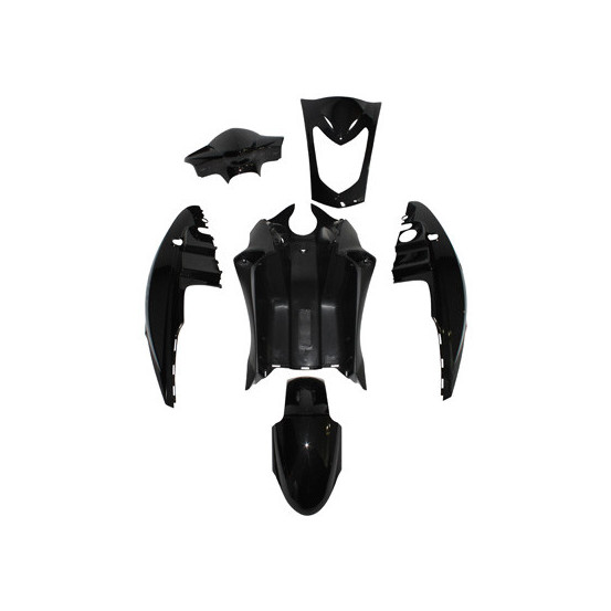 Kit carénages scooter Kymco 50 Agility/125 Agility (selle bi-place) Noir brillant