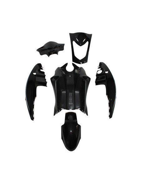 Kit carénages scooter Kymco 50 Agility/125 Agility (selle bi-place) Noir brillant
