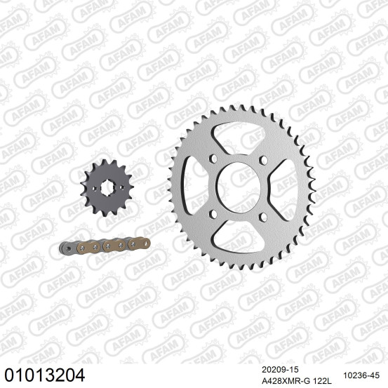 Kit chaine 428 AFAM - Couronne acier - Type de chaine au choix - HONDA 125 CBF 2015-2020