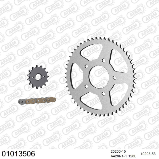 Kit chaine 428 AFAM - Couronne acier - Type de chaine au choix - HONDA XL 125 R 1982-1997