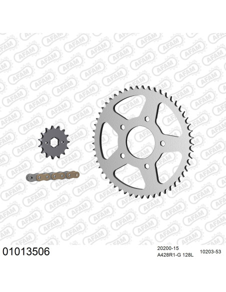 Kit chaine 428 AFAM - Couronne acier - Type de chaine au choix - HONDA XL 125 R 1982-1997
