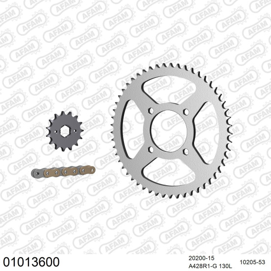 Kit chaine 428 AFAM - Couronne acier - Type de chaine au choix - HONDA MTX 125 R 1983-1986