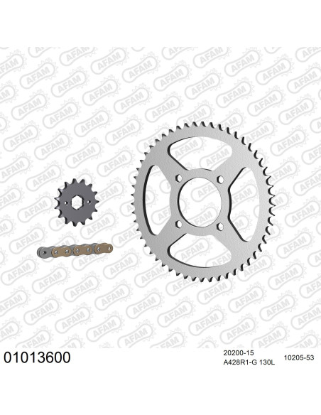 Kit chaine 428 AFAM - Couronne acier - Type de chaine au choix - HONDA MTX 125 R 1983-1986