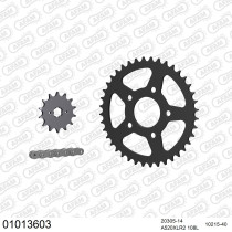 Kit chaine 520 AFAM - Couronne acier - Type de chaine au choix - HONDA CRM 125 1990-1994