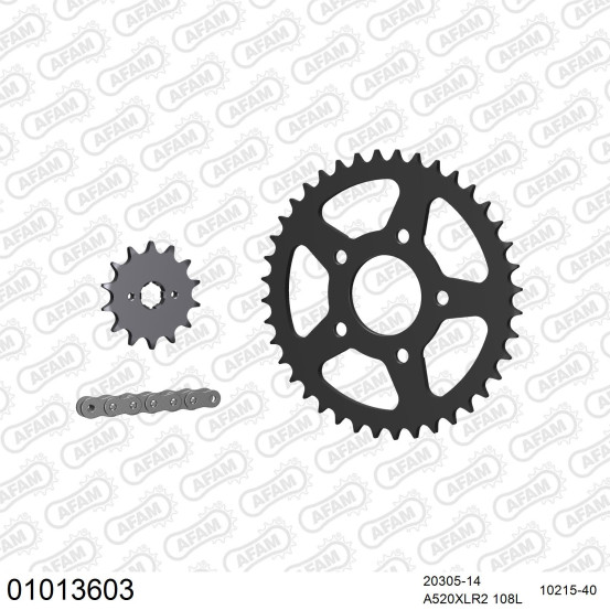 Kit chaine 520 AFAM - Couronne acier - Type de chaine au choix - HONDA CRM 125 1990-1994