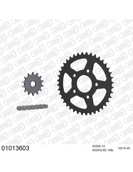 Kit chaine 520 AFAM - Couronne acier - Type de chaine au choix - HONDA CRM 125 1990-1994