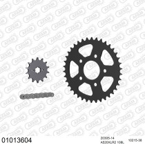 Kit chaine 520 AFAM - Couronne acier - Type de chaine au choix - HONDA CRM 125 R V / W / X 1995-1999
