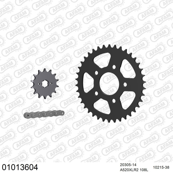 Kit chaine 520 AFAM - Couronne acier - Type de chaine au choix - HONDA CRM 125 R V / W / X 1995-1999