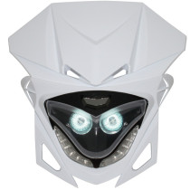 Tête de fourche 50cc RR8 Blanc / Noir (leds blanc)