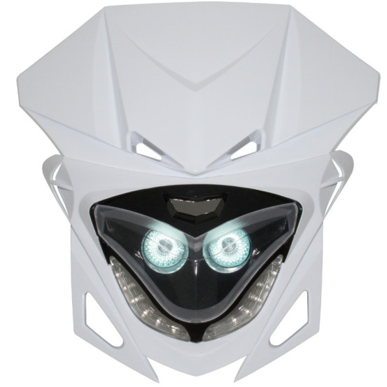 Tête de fourche 50cc RR8 Blanc / Noir (leds blanc)