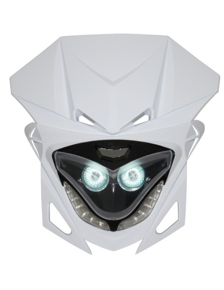 Tête de fourche 50cc RR8 Blanc / Noir (leds blanc)
