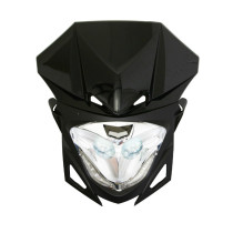 Tête de fourche 50cc RR8 Noir / Chrome (leds blanc)