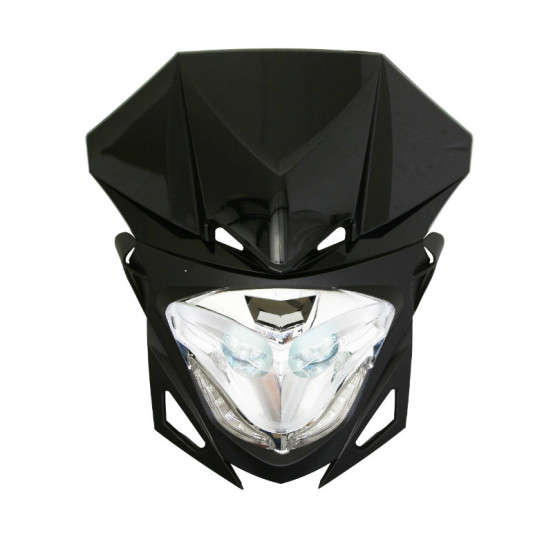 Tête de fourche 50cc RR8 Noir / Chrome (leds blanc)