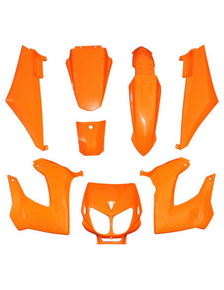 Kit carénages 50 à boite Derbi 50 Senda 2000-2010 Orange brillant