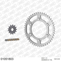 Kit chaine 520 AFAM - Couronne acier - Type de chaine au choix - HONDA CRF 450 2009-2016