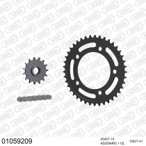 Kit chaine 520 AFAM - Couronne acier - Type de chaine au choix - HONDA CB 500 X 2013-2018