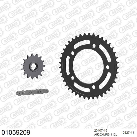Kit chaine 520 AFAM - Couronne acier - Type de chaine au choix - HONDA CB 500 X 2013-2018