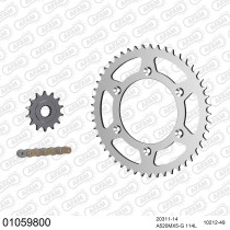 Kit chaine 520 AFAM - Couronne acier - Type de chaine au choix - HONDA CR 500 R Y 1992-2001