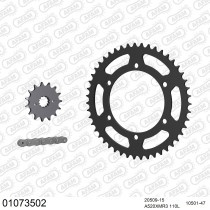 Kit chaine 520 AFAM - Couronne acier - Type de chaine au choix - HONDA NX 650 1991-1995