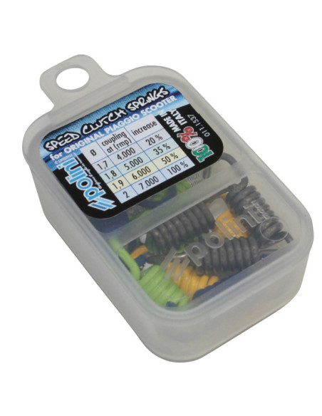 Kit 9 ressorts d'embrayage POLINI +20%/+35%/+50%/+100% Piaggio Vespa Gilera 50