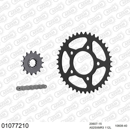 Kit chaine 525 AFAM - Couronne acier - Type de chaine au choix - HONDA CB 750 F2 SEVEN FIFTY 1992-1994