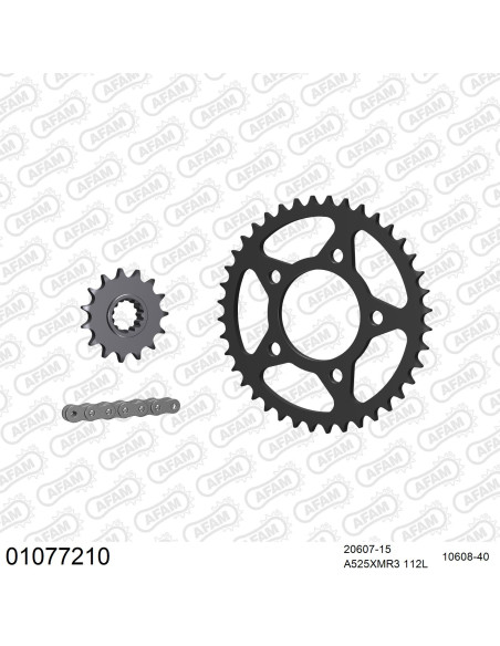 Kit chaine 525 AFAM - Couronne acier - Type de chaine au choix - HONDA CB 750 F2 SEVEN FIFTY 1992-1994
