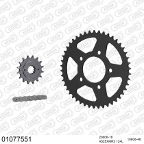 Kit chaine 525 AFAM - Couronne acier - Type de chaine au choix - HONDA XRV 750 AFRICA TWIN 1990-1992