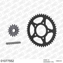 Kit chaine 525 AFAM - Couronne acier - Type de chaine au choix - HONDA XRV 750 AFRICA TWIN 1993-2000