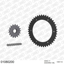 Kit chaine 530 AFAM - Couronne acier - Type de chaine au choix - HONDA VFR 800 F 1998-2005