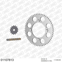 Kit chaine 420 AFAM - Couronne alu anti-boue - Type de chaine au choix - HONDA CR 85 R grandes roues 2003-2004