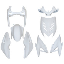 Kit carénages scooter MBK 50 Nitro/Yamaha 50 Aerox 1997-2012 Blanc brillant (8 pièces)