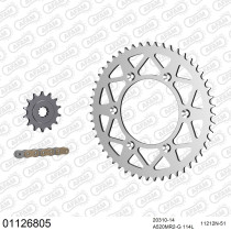 Kit chaine 520 AFAM - Couronne alu anti-boue - Type de chaine au choix - HONDA CR 250 R G 1986