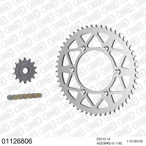 Kit chaine 520 AFAM - Couronne alu anti-boue - Type de chaine au choix - HONDA CR 250 R H 1987