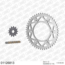 Kit chaine 520 AFAM - Couronne alu anti-boue - Type de chaine au choix - HONDA CR 250 R 2003