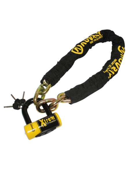 Chaine antivol AUVRAY Xtrem 100 cm + Bloque disque mini SRA