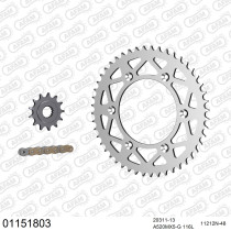 Kit chaine 520 AFAM - Couronne alu anti-boue - Type de chaine au choix - HONDA CRF 450 2009-2016