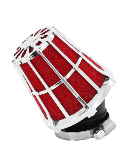 Cornet filtre à air MALOSSI E5 PHBN/PHVA Chromé mousse Rouge