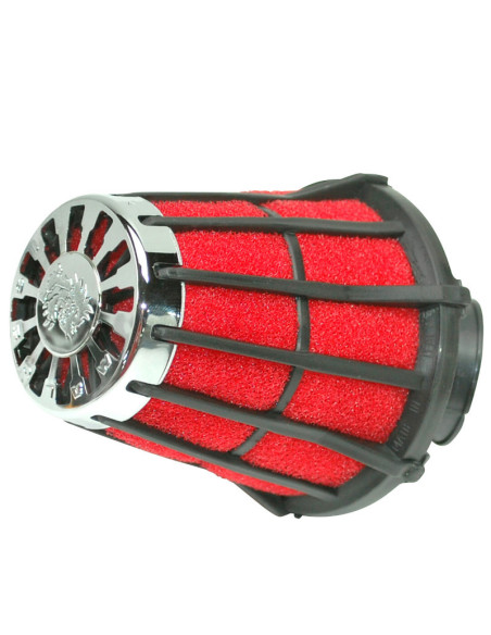 Cornet filtre à air 28mm MALOSSI E5 Peugeot 50 Noir mousse Rouge