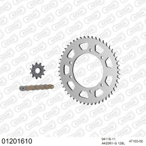 Kit chaine 420 AFAM - Couronne acier - Type de chaine au choix - YAMAHA DT 50 R 2003-2006
