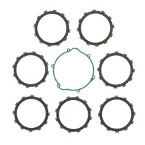 Kit disques embrayage garnis + Joint de couvercle embrayage ATHENA - HUSQVARNA 410 TE 1995-1998 610 TC/TE 1996-1997 2