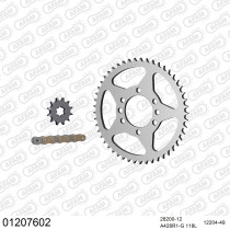 Kit chaine 428 AFAM - Couronne acier - Type de chaine au choix - YAMAHA DT 80 LC 1981-1984