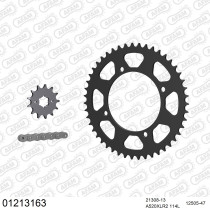 Kit chaine 520 AFAM - Couronne acier - Type de chaine au choix - YAMAHA XV 125 1997-2001