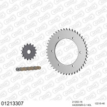 Kit chaine 428 AFAM - Couronne acier - Type de chaine au choix - YAMAHA TZR 125 R JAPON 1993-1995