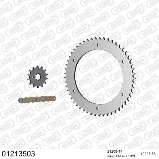 Kit chaine 428 AFAM - Couronne acier - Type de chaine au choix - YAMAHA WR 125 R 2009-2016