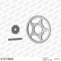 Kit chaine 428 AFAM - Couronne acier - Type de chaine au choix - YAMAHA DT 125 LC-3 1985-1988