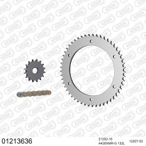 Kit chaine 428 AFAM - Couronne acier - Type de chaine au choix - YAMAHA TDR 125 BELGARDA 1989-1993
