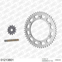 Kit chaine 520 AFAM - Couronne acier - Type de chaine au choix - YAMAHA YZ 125 1996